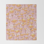 Chamomile Dream Pink Throw Blanket Gallery Image 2