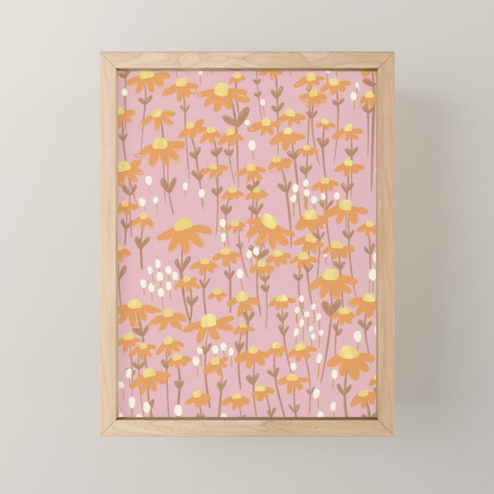 Chamomile Dream Pink Mini Art Print Gallery Image 1