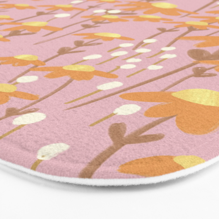 Chamomile Dream Pink Bath Mat Gallery Image 3
