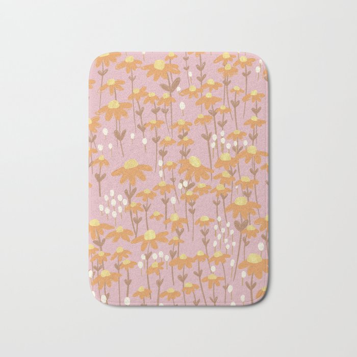 Chamomile Dream Pink Bath Mat Gallery Image 1