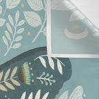 Folk Art Moth - Blue Gray Wall Tapestry Gallery Image 3