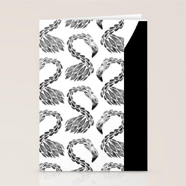 Miami Flamingo - Black Ink Stationery Card Gallery Image 1