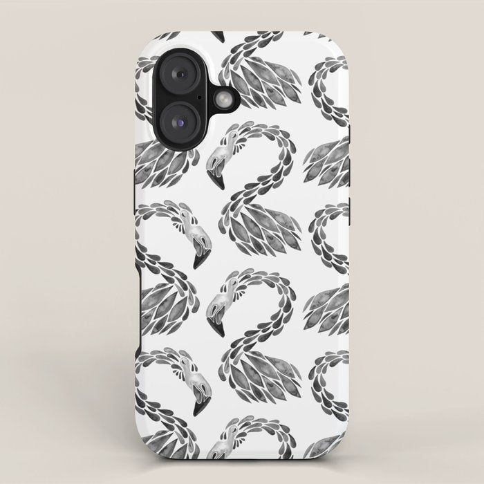 Miami Flamingo - Black Ink iPhone Case Gallery Image 1