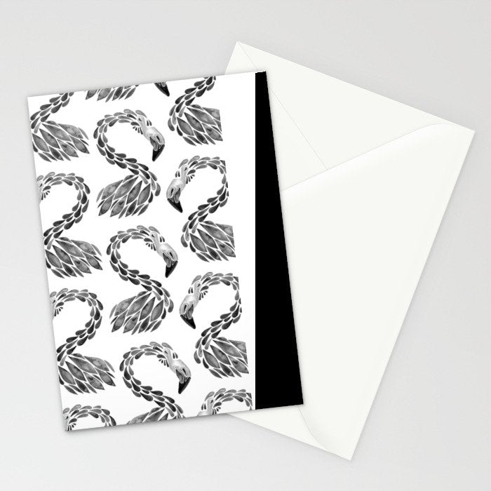 Miami Flamingo - Black Ink Stationery Card Gallery Image 2