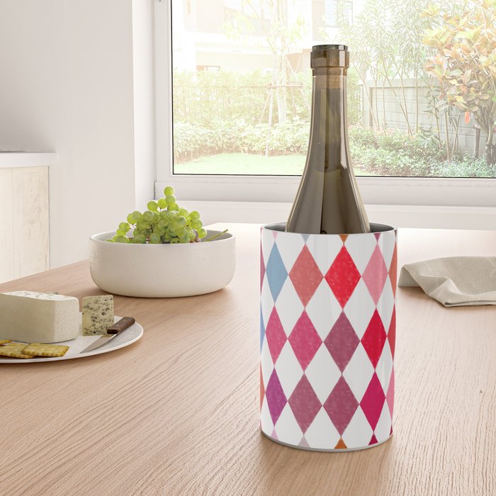 Festive Harlequin Diamond Pattern in Warm Tones Wine Chiller Gallery Image 4