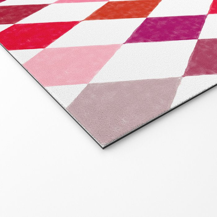 Festive Harlequin Diamond Pattern in Warm Tones Welcome Mat Gallery Image 2
