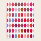 Festive Harlequin Diamond Pattern in Warm Tones Poster Gallery Image 4