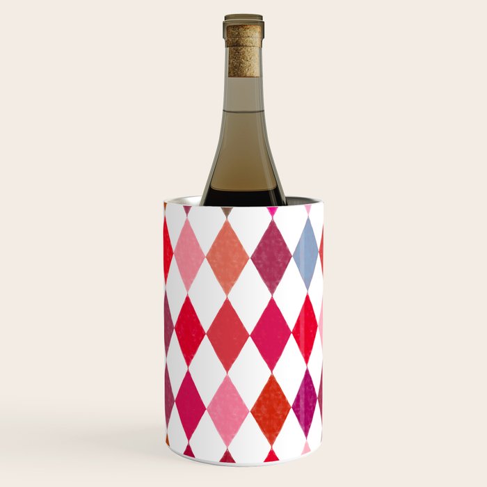 Festive Harlequin Diamond Pattern in Warm Tones Wine Chiller Gallery Image 3