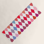 Festive Harlequin Diamond Pattern in Warm Tones Yoga Mat Gallery Image 1