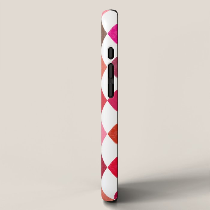 Festive Harlequin Diamond Pattern in Warm Tones iPhone Case Gallery Image 2