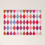 Festive Harlequin Diamond Pattern in Warm Tones Welcome Mat Gallery Image 1