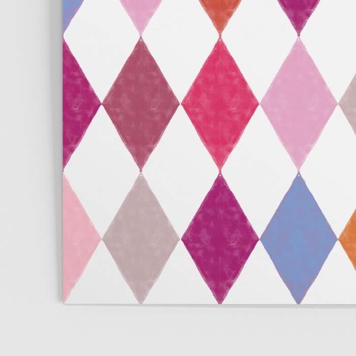 Festive Harlequin Diamond Pattern in Warm Tones Poster Gallery Image 3
