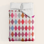 Festive Harlequin Diamond Pattern in Warm Tones Comforter Gallery Image 6