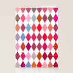 Festive Harlequin Diamond Pattern in Warm Tones Stationery Card Gallery Image 2
