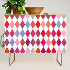 Festive Harlequin Diamond Pattern in Warm Tones Credenza Gallery Image 1