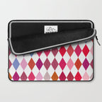 Festive Harlequin Diamond Pattern in Warm Tones Laptop Sleeve Gallery Image 2