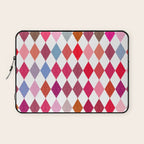 Festive Harlequin Diamond Pattern in Warm Tones Laptop Sleeve Gallery Image 1