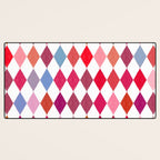 Festive Harlequin Diamond Pattern in Warm Tones Desk Mat Gallery Image 3