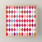 Festive Harlequin Diamond Pattern in Warm Tones Mini Art Print Gallery Image 1