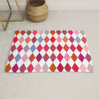 Festive Harlequin Diamond Pattern in Warm Tones Rug Gallery Image 1