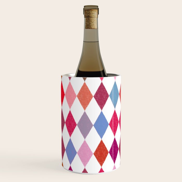 Festive Harlequin Diamond Pattern in Warm Tones Wine Chiller Gallery Image 2