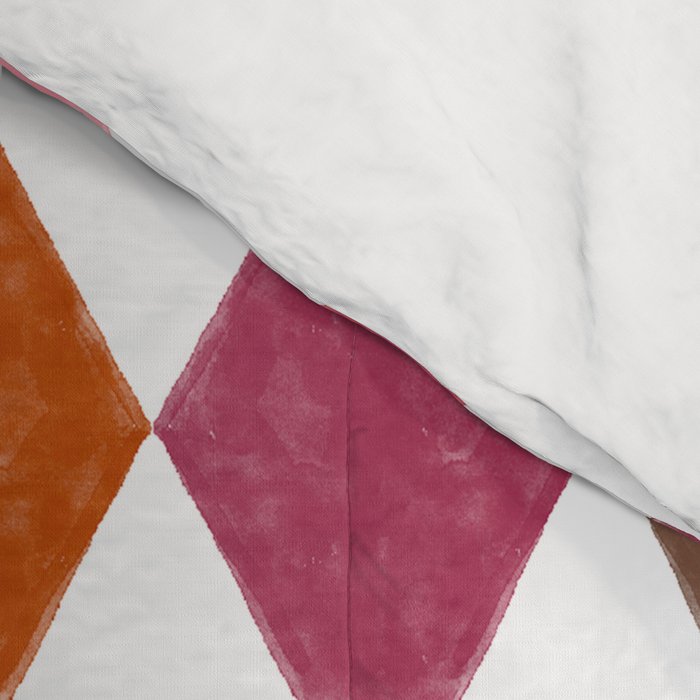 Festive Harlequin Diamond Pattern in Warm Tones Comforter Gallery Image 4