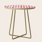 Festive Harlequin Diamond Pattern in Warm Tones Side Table Gallery Image 1