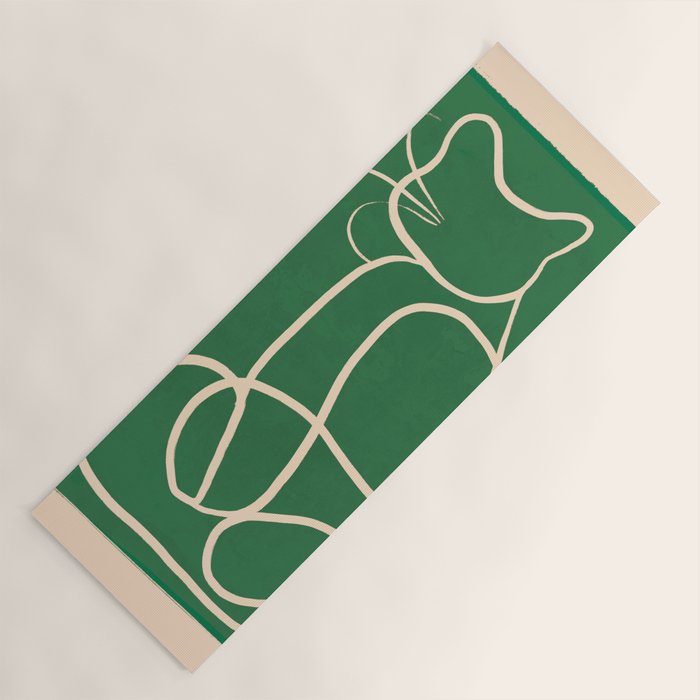 Abstract Line Art Cat 9 Yoga Mat Gallery Image 1