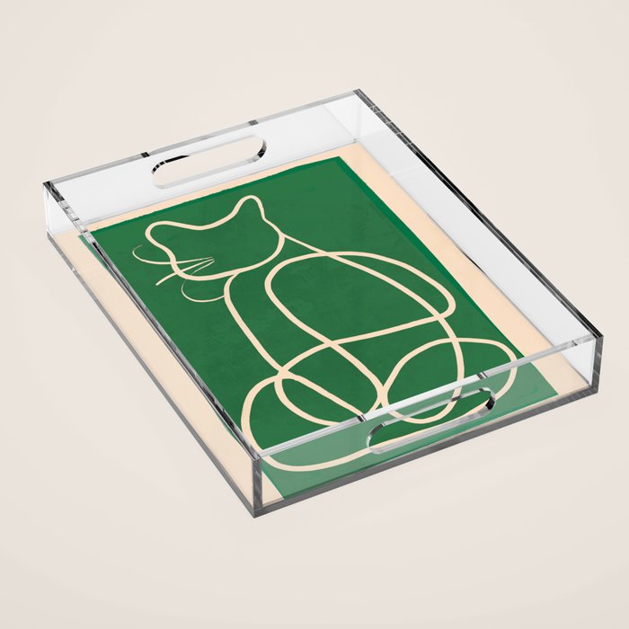Abstract Line Art Cat 9 Acrylic Tray Gallery Image 1