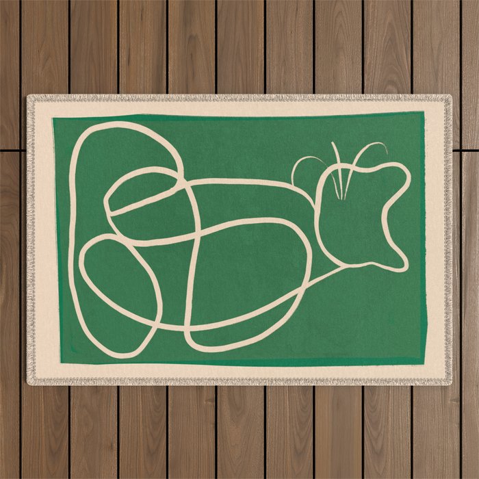 Abstract Line Art Cat 9 Outdoor Rug Gallery Image 1