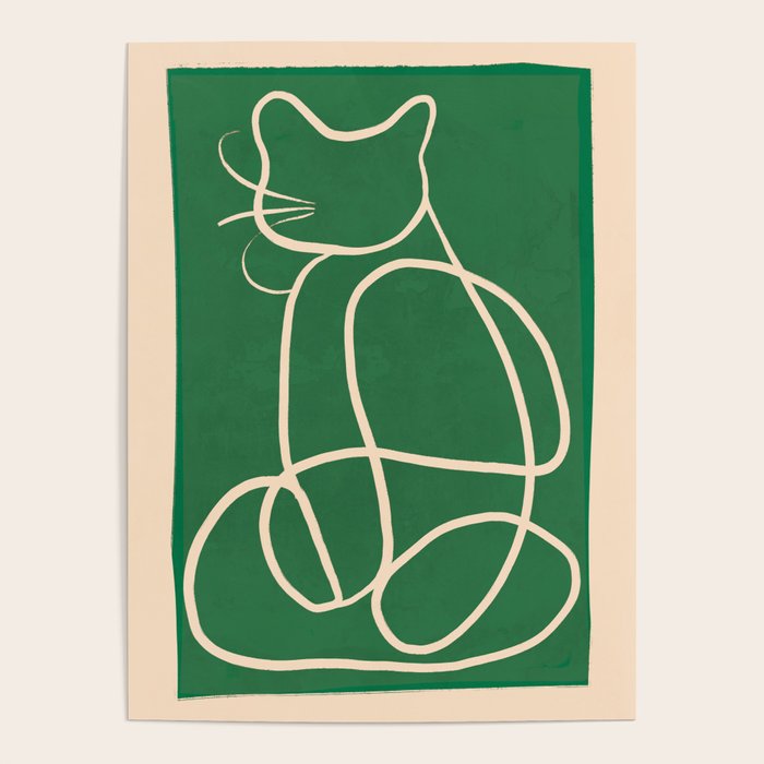 Abstract Line Art Cat 9 Poster Gallery Image 4