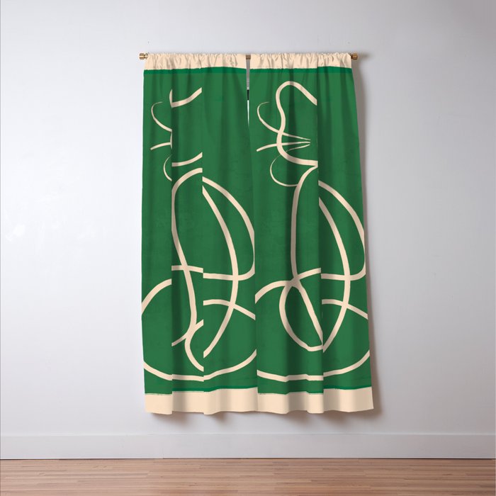 Abstract Line Art Cat 9 Window Curtain Gallery Image 3