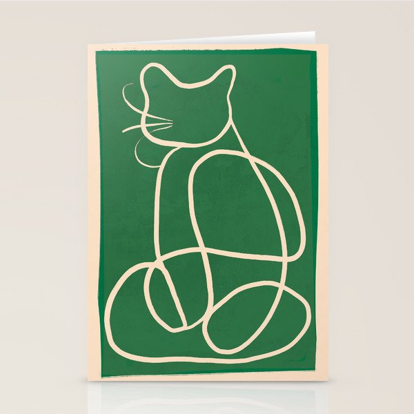 Abstract Line Art Cat 9 Stationery Card Gallery Image 2