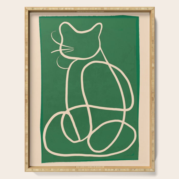 Abstract Line Art Cat 9 Serving Tray Gallery Image 1