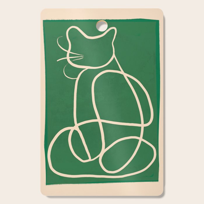 Abstract Line Art Cat 9 Cutting Board Gallery Image 1