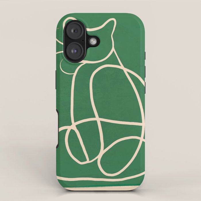 Abstract Line Art Cat 9 iPhone Case Gallery Image 1