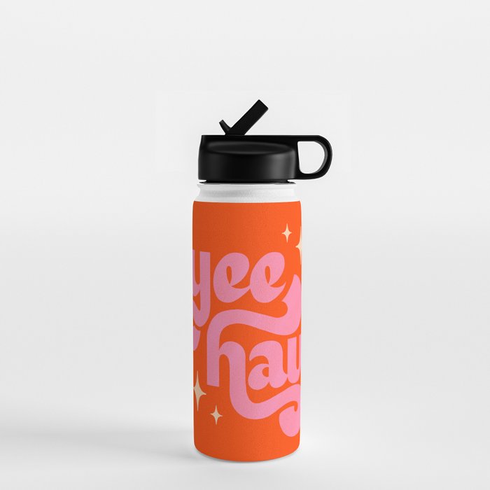 Yee Haw - Pink on Orange Water Bottle Gallery Image 1