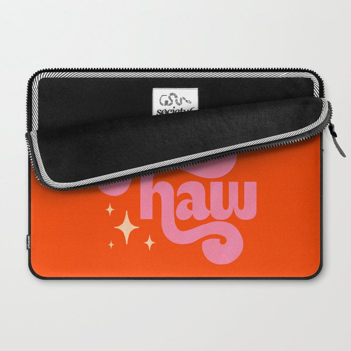 Yee Haw - Pink on Orange Laptop Sleeve Gallery Image 2