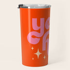 Yee Haw - Pink on Orange Travel Mug Gallery Image 3