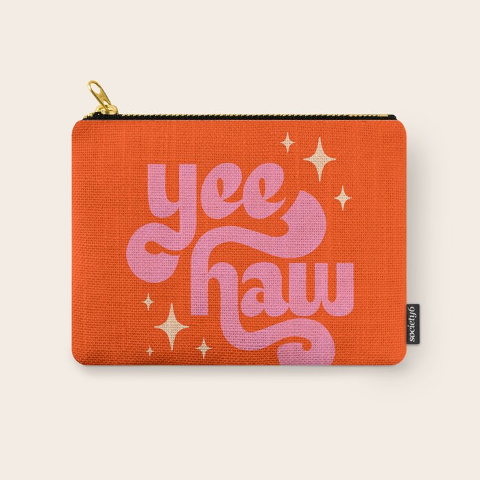 Yee Haw - Pink on Orange Carry All Pouch Gallery Image 1