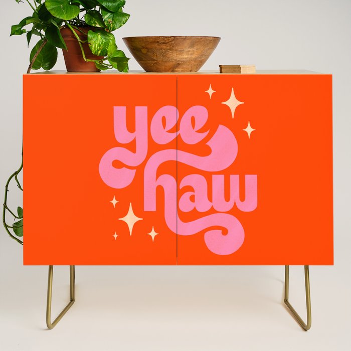 Yee Haw - Pink on Orange Credenza Gallery Image 1
