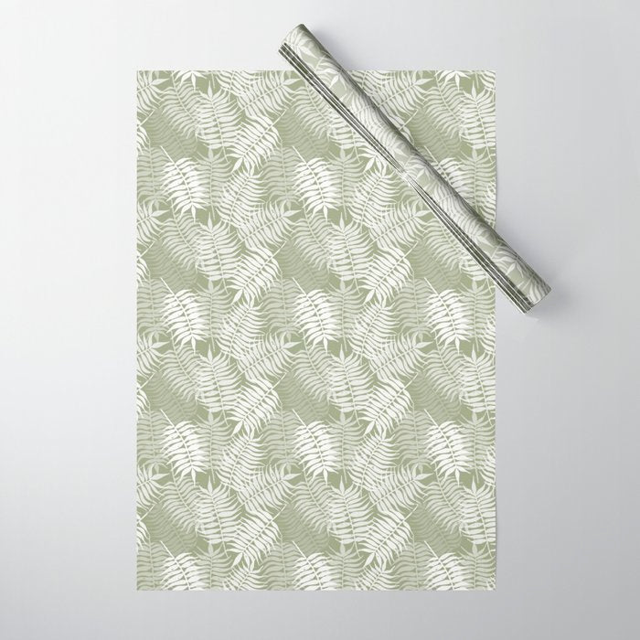 Palm Leaves . Lush Green Wrapping Paper Gallery Image 1