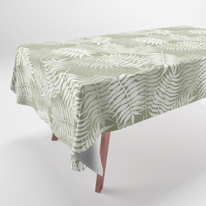Palm Leaves . Lush Green Tablecloth Gallery Image 1