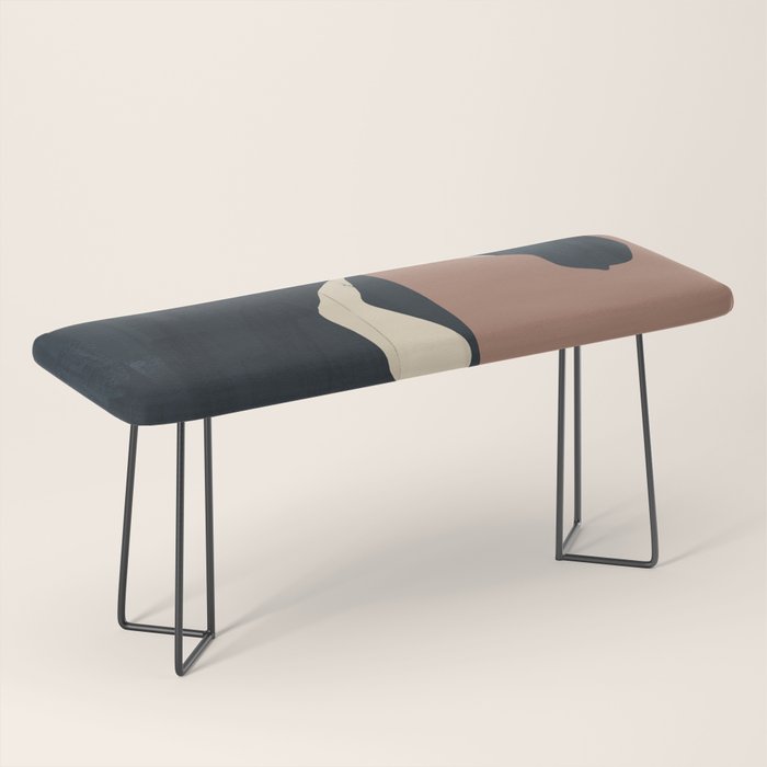 Abstract Minimal Horse Mocha Mousse Bench Gallery Image 1