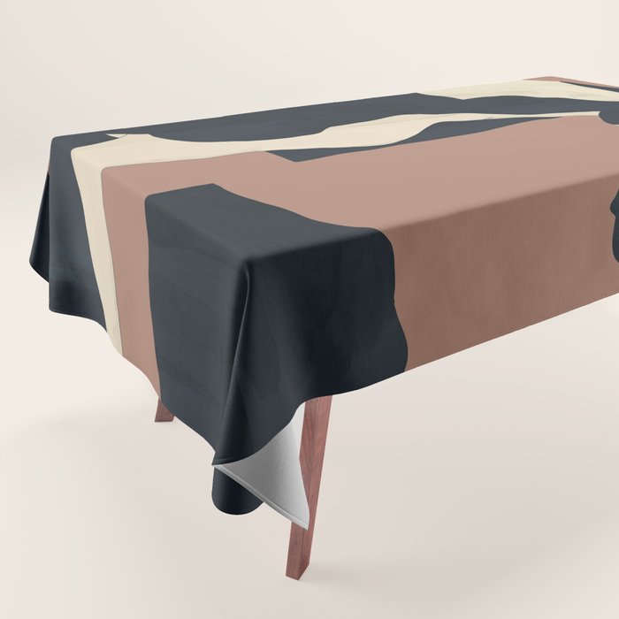 Abstract Minimal Horse Mocha Mousse Tablecloth Gallery Image 1