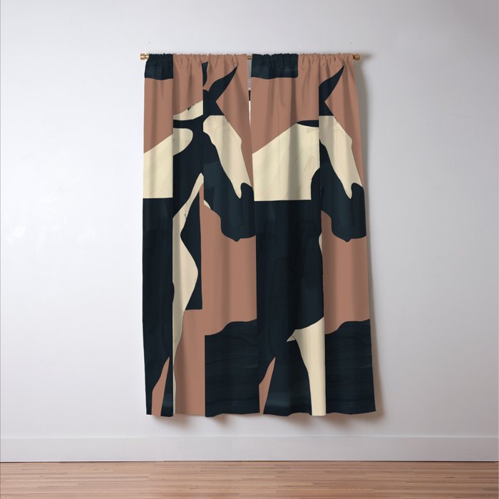 Abstract Minimal Horse Mocha Mousse Window Curtain Gallery Image 3