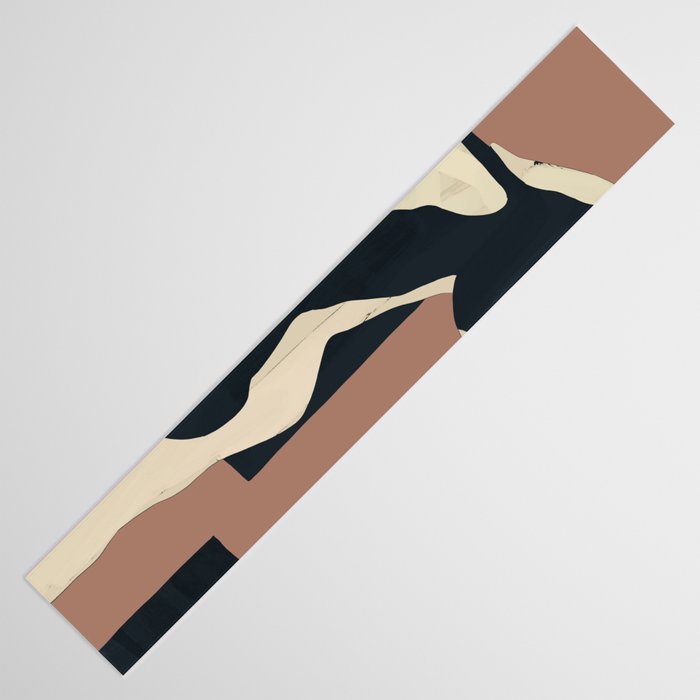 Abstract Minimal Horse Mocha Mousse Table Runner Gallery Image 3