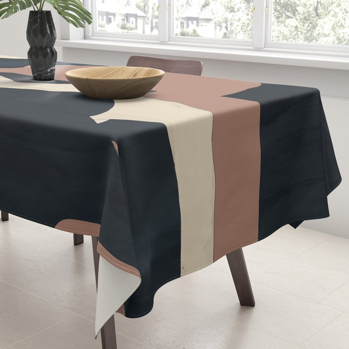 Abstract Minimal Horse Mocha Mousse Tablecloth Gallery Image 3