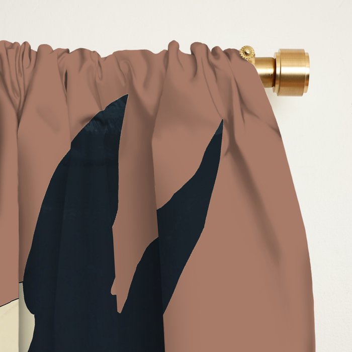 Abstract Minimal Horse Mocha Mousse Window Curtain Gallery Image 2