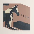 Abstract Minimal Horse Mocha Mousse Wrapping Paper Gallery Image 3